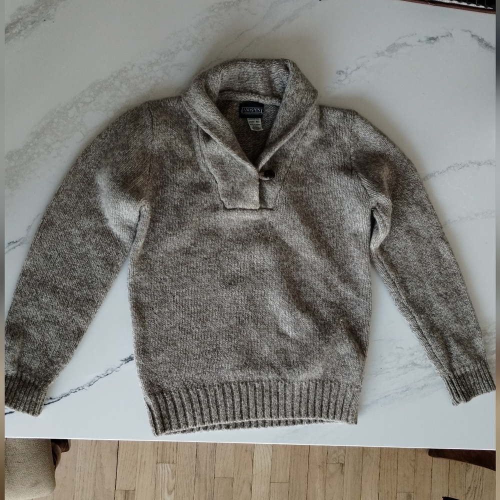 Lands' End Vintage Pure Wool  Sweater Beige, Women's Medium